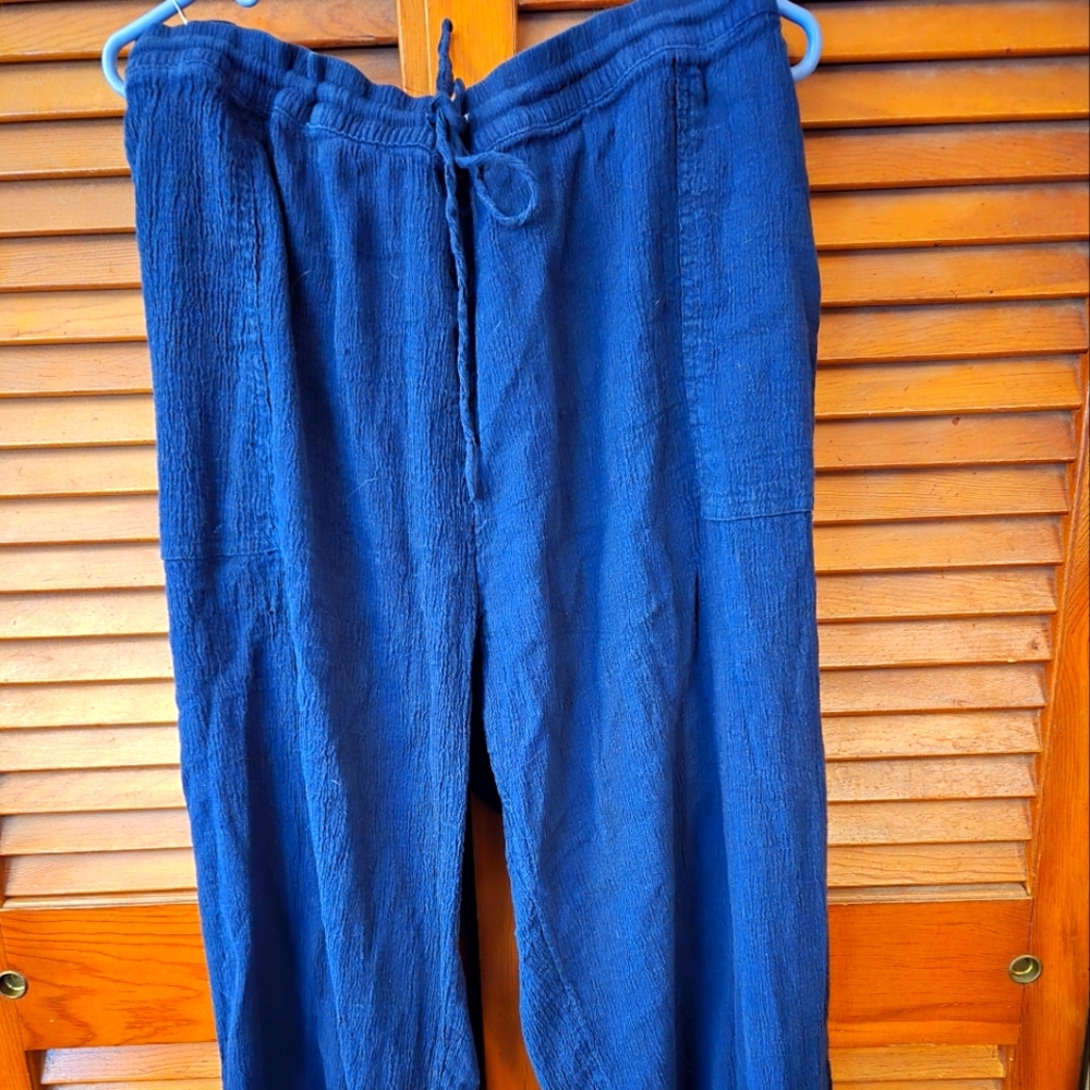 J Jill "Pure Jill" Navy Blue Linen Blend Crops Size 4X